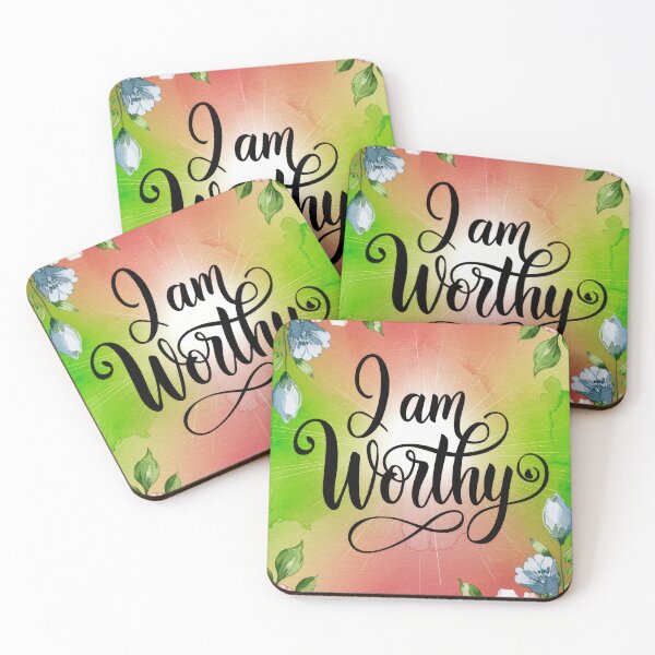 Item preview, I Am Worthy Watercolor Floral Art designed and sold by regalaibylondon.