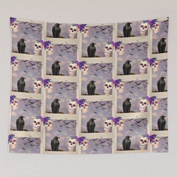 Item preview, Raven with Bats and Skulls  designed and sold by oh-bi-me.