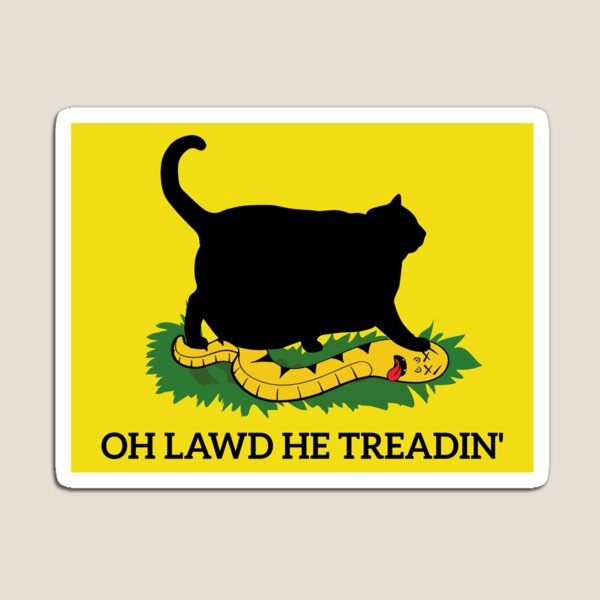 Item preview, Oh Lawd He Treadin' Lustiger dicker Katzen-Stoßfänger designed and sold by Verlodshop.