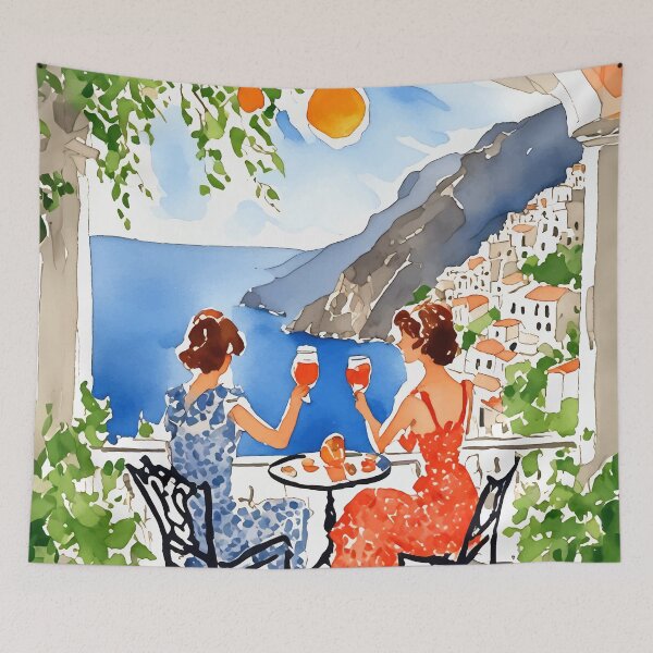 Item preview, Aperitivo in Amalfi Watercolor designed and sold by Magnolia Valley Art.