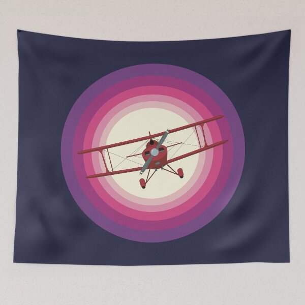Item preview, Pitts Biplane Flying in Purple Sunset Sky Aviation Design designed and sold by skye-studio.