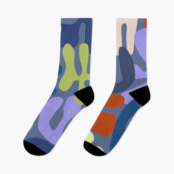Item preview, Modern Henri Matisse Paper Cut-outs Inspired Pattern in Blue, Orange and Green designed and sold by Deutschic.
