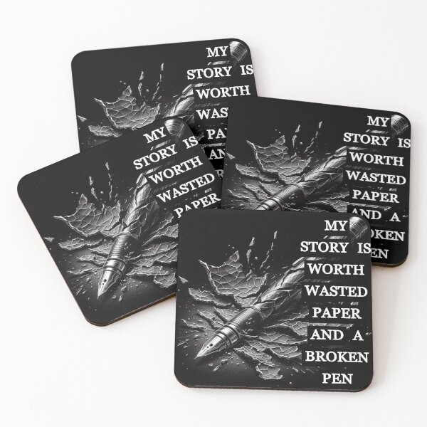 Item preview, wasted paper and a broken pen. designed and sold by storefunnypets.