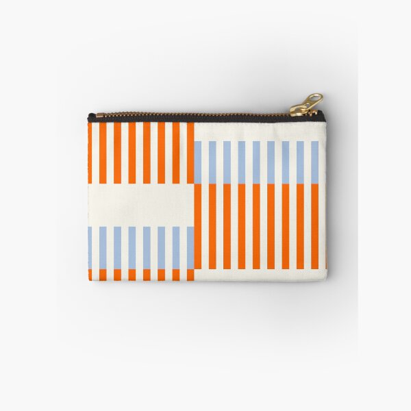 Item preview, Minimal Geometric Rectangles Lines 03 | Abstract Pattern Mid Century Stripes Orange Light Blue Coastal designed and sold by MarleneCanto.