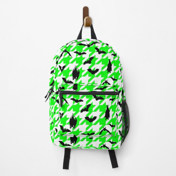 Item preview, green houndstooth halloween black bats designed and sold by Gossip Rag.