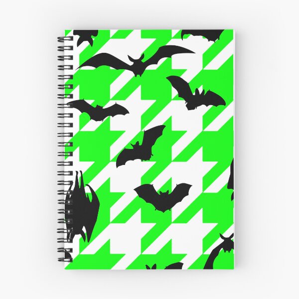 Item preview, green houndstooth halloween black bats designed and sold by Gossip Rag.