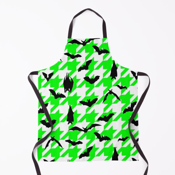 Item preview, green houndstooth halloween black bats designed and sold by Gossip Rag.