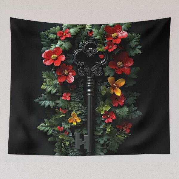 Item preview, Ornate Key in a Magical Floral Garden designed and sold by regalaibylondon.