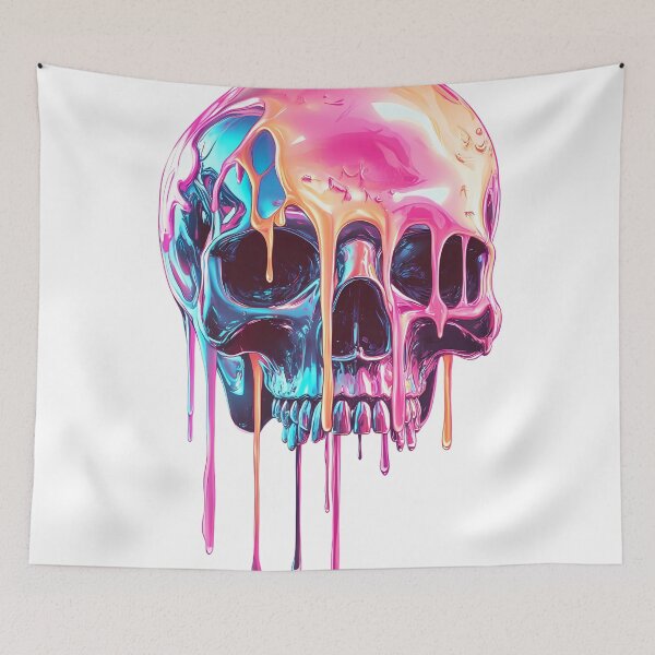 Item preview, Surreal Neon Dripping Skull designed and sold by PixelReverb.