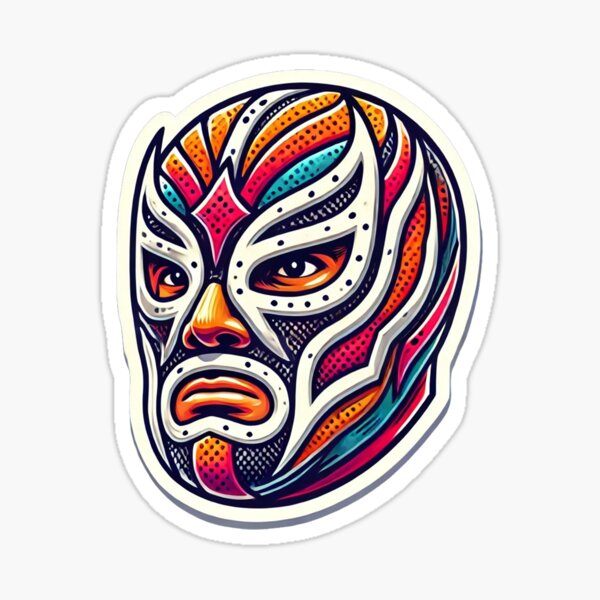 Vista previa del artículo con la obra «Máscara de luchador», diseñado y vendido por PinUpPizzazz.