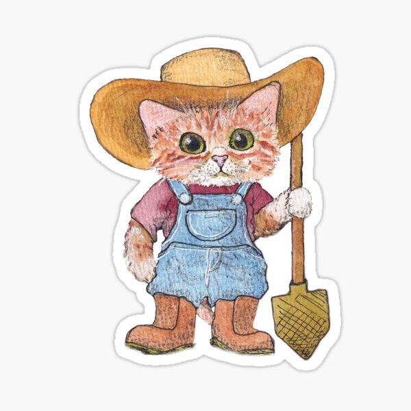Feline Farmer Sticker
