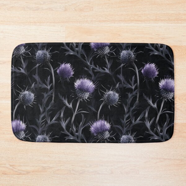 Item preview, Purple Thistles Flowering in Moonlight  designed and sold by LabMandala.