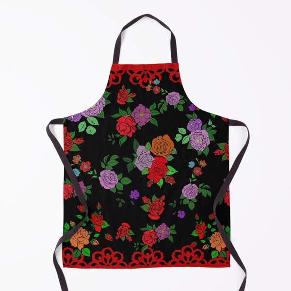 Item preview, Balkan Style Rose Pattern with Black Background designed and sold by TurquoiseBird.