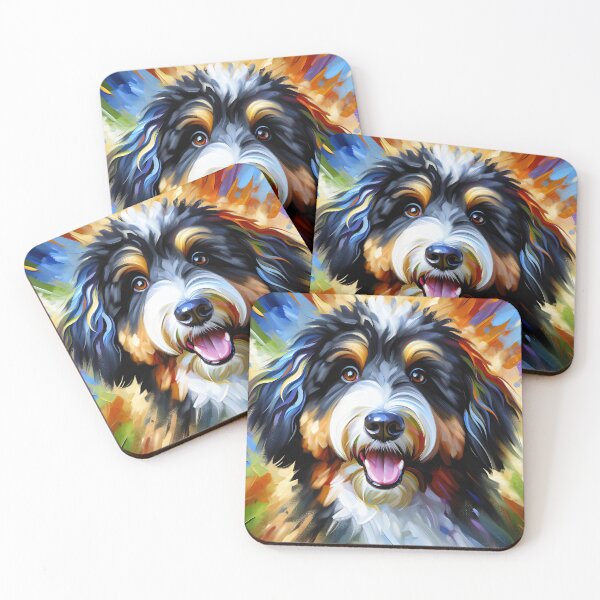 Item preview, Bernedoodle Dog Portrait Acrylic Art Print Pet Portrait Gifts for Dog Lovers designed and sold by Puppy Puzzles Plus.