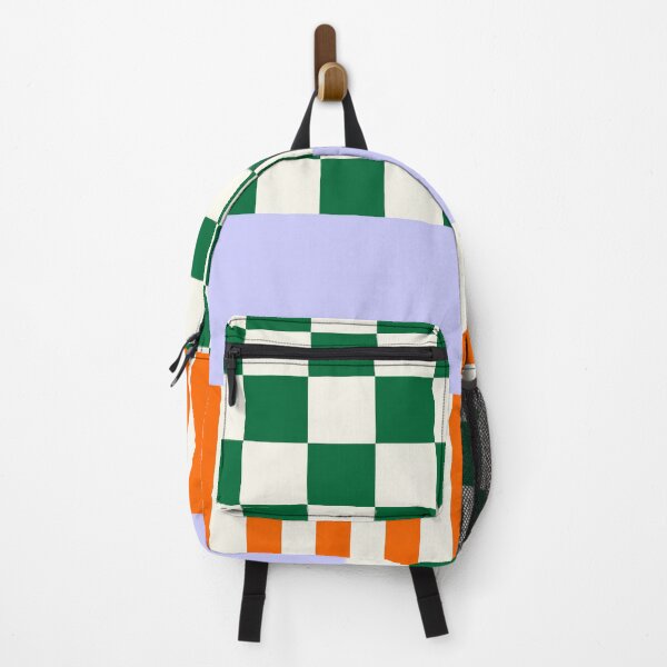 Item preview, Minimal Geometric Multiple Patterns 01 | Abstract Cool Pattern Mid Century Green Lavender Orange Checkered designed and sold by MarleneCanto.