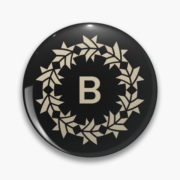 Item preview, Letter B floral wreath ornamental emblem designed and sold by rasagamastore.