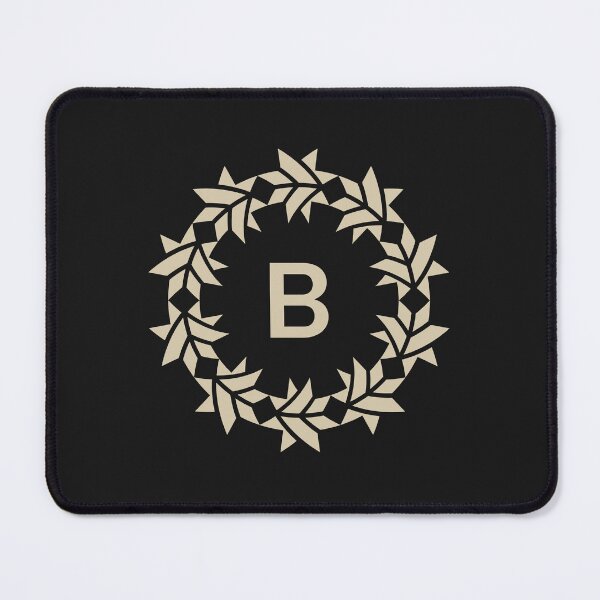 Item preview, Letter B floral wreath ornamental emblem designed and sold by rasagamastore.