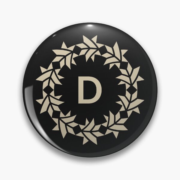 Item preview, Letter D floral wreath ornamental emblem designed and sold by rasagamastore.