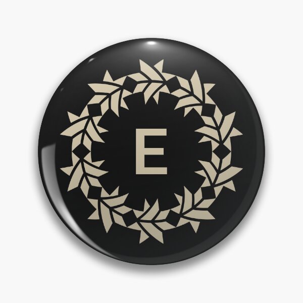 Item preview, Letter E floral wreath ornamental emblem designed and sold by rasagamastore.