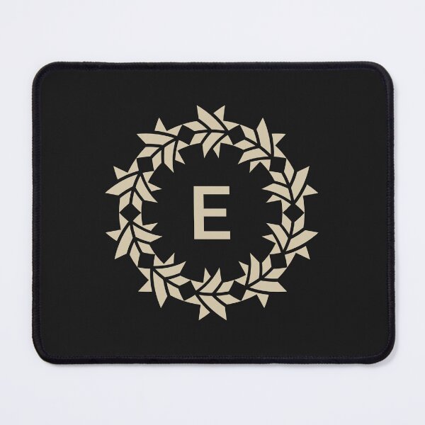 Item preview, Letter E floral wreath ornamental emblem designed and sold by rasagamastore.