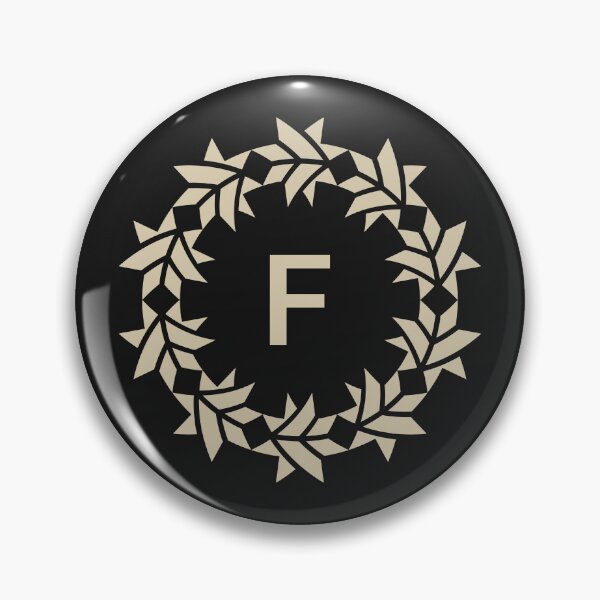 Item preview, Letter F floral wreath ornamental emblem designed and sold by rasagamastore.