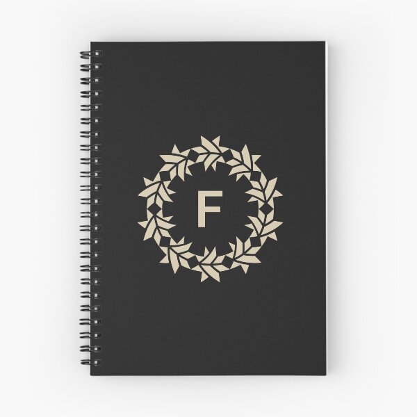Item preview, Letter F floral wreath ornamental emblem designed and sold by rasagamastore.