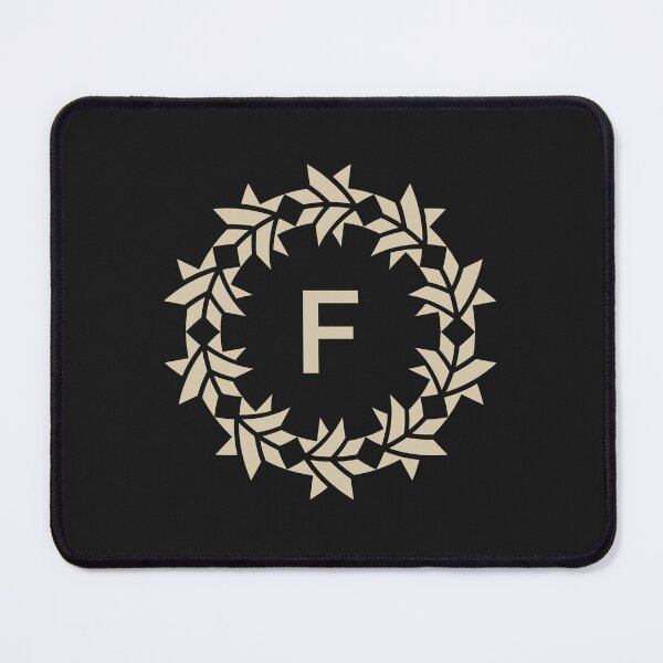 Item preview, Letter F floral wreath ornamental emblem designed and sold by rasagamastore.