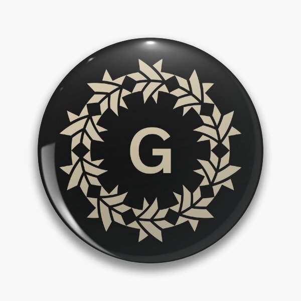 Item preview, Letter G floral wreath ornamental emblem designed and sold by rasagamastore.