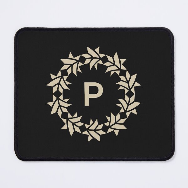 Item preview, Letter P floral wreath ornamental emblem designed and sold by rasagamastore.