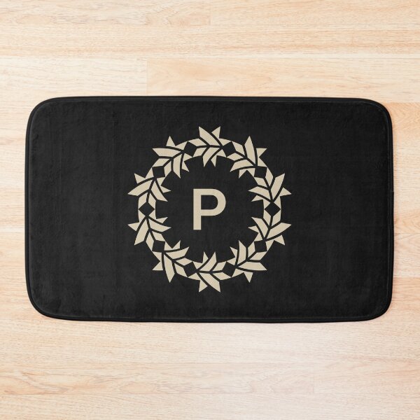 Item preview, Letter P floral wreath ornamental emblem designed and sold by rasagamastore.