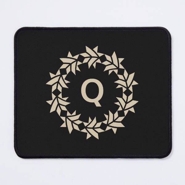 Item preview, Letter Q floral wreath ornamental emblem designed and sold by rasagamastore.