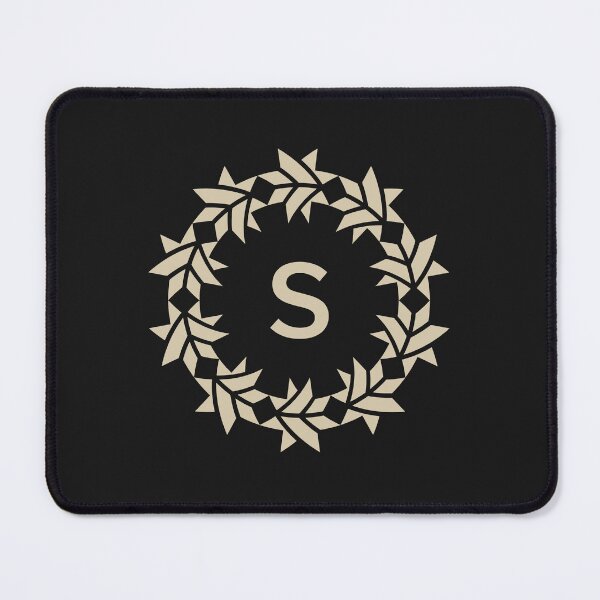 Item preview, Letter S floral wreath ornamental emblem designed and sold by rasagamastore.