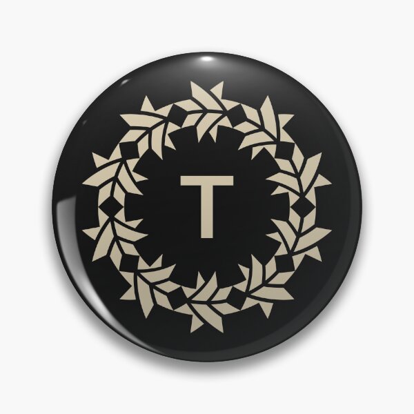 Item preview, Letter T floral wreath ornamental emblem designed and sold by rasagamastore.