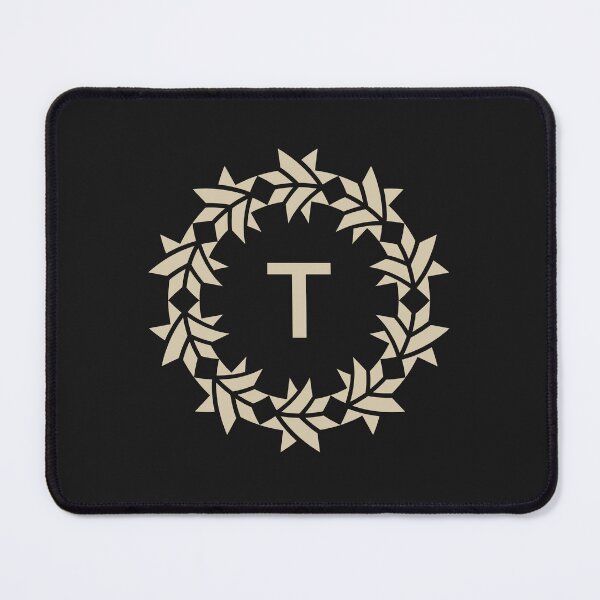 Item preview, Letter T floral wreath ornamental emblem designed and sold by rasagamastore.