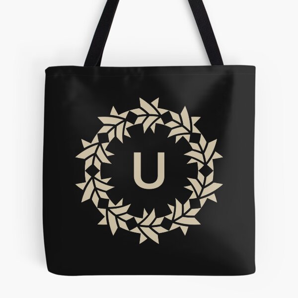 Item preview, Letter U floral wreath ornamental emblem designed and sold by rasagamastore.