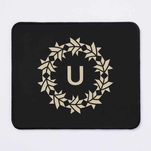 Item preview, Letter U floral wreath ornamental emblem designed and sold by rasagamastore.