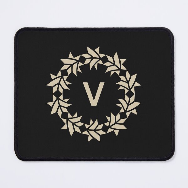 Item preview, Letter V floral wreath ornamental emblem designed and sold by rasagamastore.