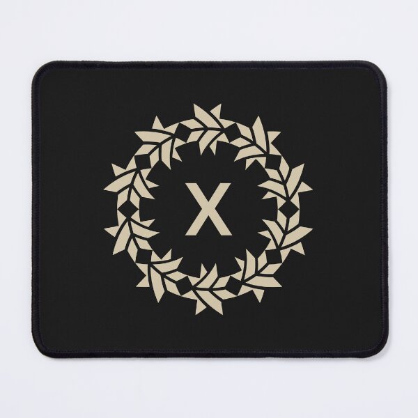 Item preview, Letter X floral wreath ornamental emblem designed and sold by rasagamastore.
