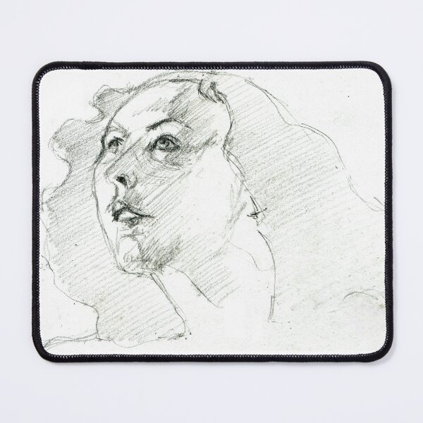Item preview, Pensive Gaze - Expressive Pencil Sketch by Avril Thomas designed and sold by AvrilThomasart.