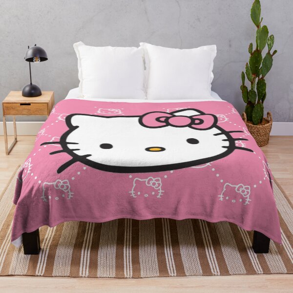 Kawaii Sanrio 2024 Vintage Y2K 2000s Hello Kitty Rock Punk Blanket Wall Decor