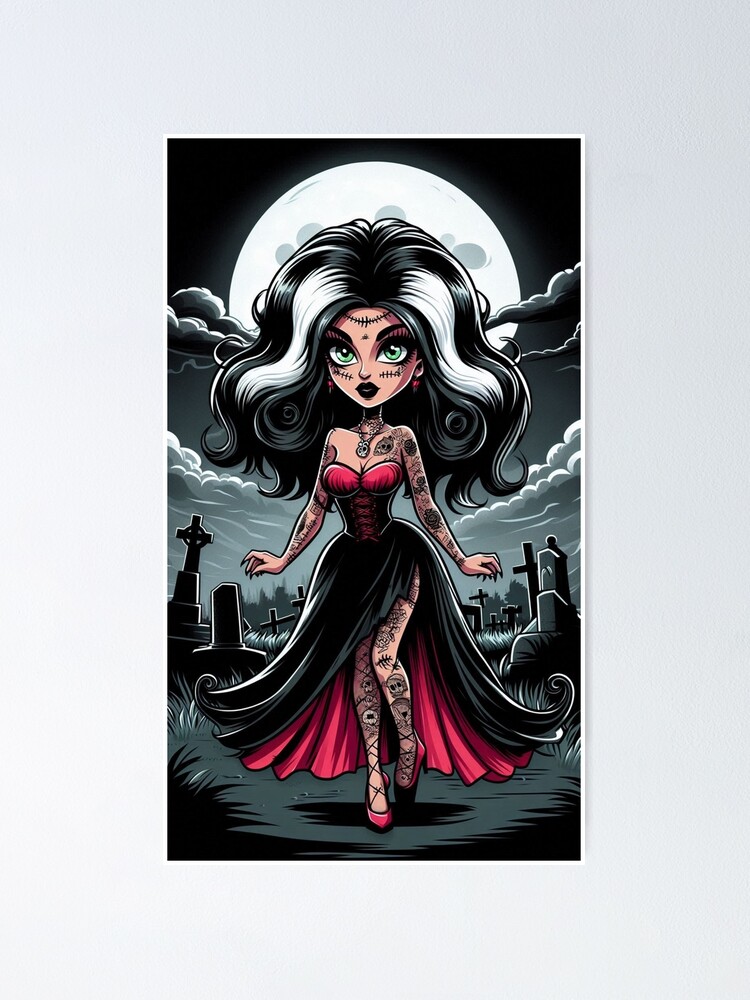 Thumbnail 1 of 3, Poster, Frightful Bride designed and sold by NaughtyNiceArt.