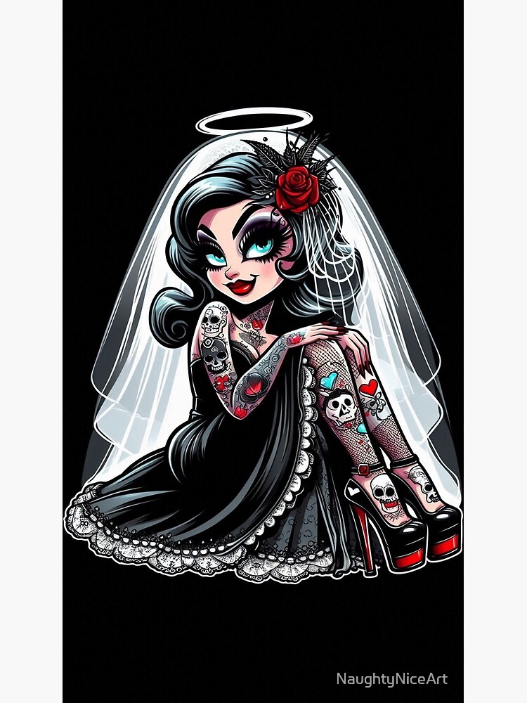 Thumbnail 2 of 2, Greeting Card, The Widow 1 designed and sold by NaughtyNiceArt.