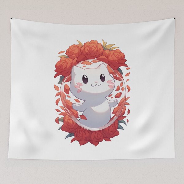 Item preview, Cat & Flower designed and sold by YonizaStudio.