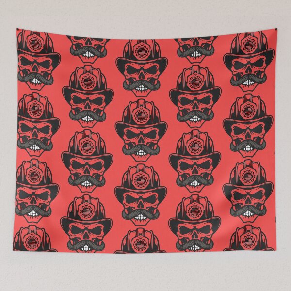 Item preview, Firefighter Mustache Skeleton T-shirt  designed and sold by DumbdogApparel.