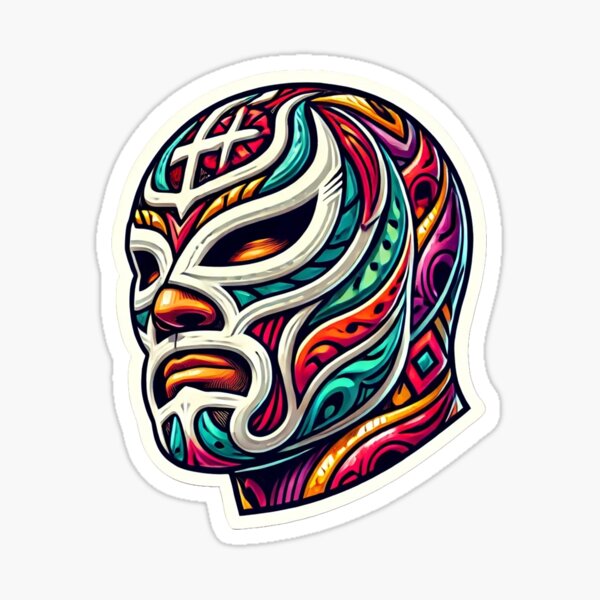 Vista previa del artículo con la obra «Máscara de luchador», diseñado y vendido por PinUpPizzazz.