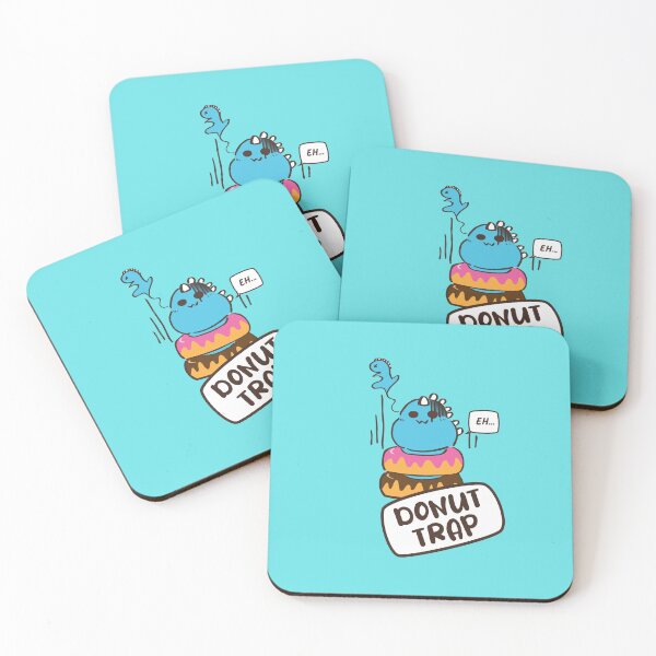 Item preview, Dino Donut Trap Sticker - Cute and Funny designed and sold by bluestarcomic.