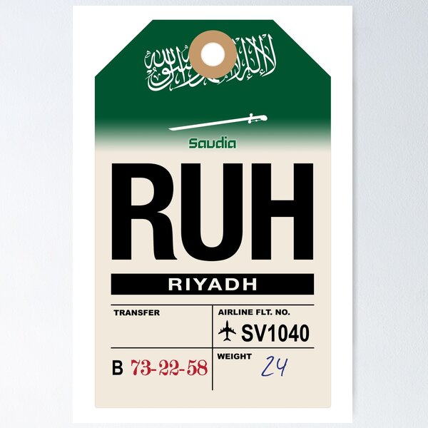 Item preview, Riyadh (RUH) Saudi Arabia Airline Luggage Tag designed and sold by travelwitheric.