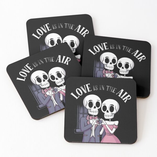 Item preview,  Couple is Made Up of Two Skulls with Elegant Clothes Join Hands LOVE is in the Air designed and sold by macadolie.