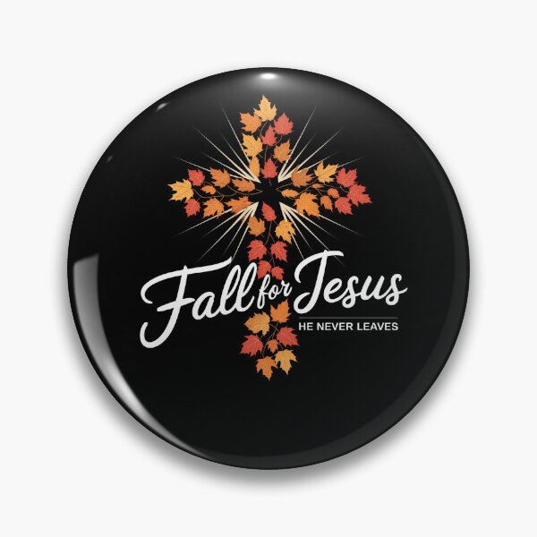 Item preview, Fall for Jesus He Never Leaves Christian Leaf Cross designed and sold by PosiMCreations.