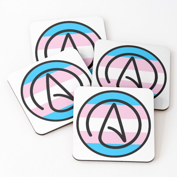 Item preview, Transgender flag with atheist symbol  designed and sold by Rachel the Artist .